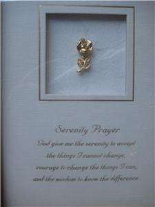 SERENITY PRAYER LOT PILLOW PLAQUE 14KT GOLD CROSS NECKLACE RECOVERY 