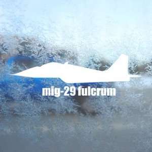  MiG 29 FULCRUM White Decal Military Soldier Window White 