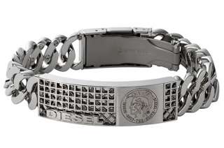 DIESEL POLISHED STAINLESS STEEL CHAIN LINK BRACELET DX0398 NEW+TAG+BOX 