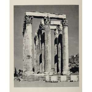  1937 Olympieion Greek Ruins Temple Zeus Athens Greece 