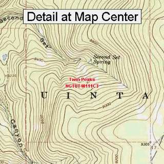  USGS Topographic Quadrangle Map   Twin Peaks, Utah (Folded 