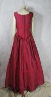 Long Vintage Ball Gown Evening Dress Pure Silk    