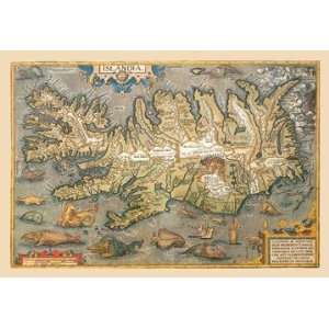  Exclusive By Buyenlarge Map of Iceland 28x42 Giclee on 