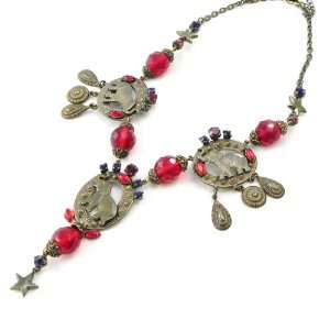  Necklace french touch Elephant Disis red purple 