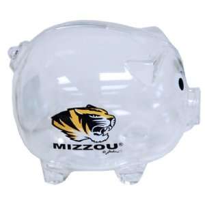  NCAA Missouri Tigers Clear Plastic Piggy Bank