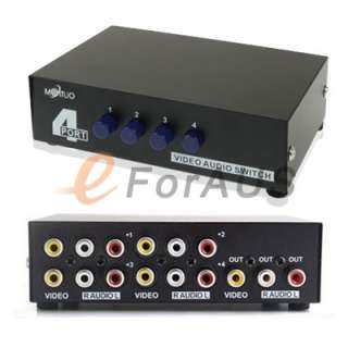 port input 1 output audio video av rca switch box 4 ways selec