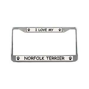  Norfolk Terrier License Plate Frame (Chrome) Patio, Lawn 