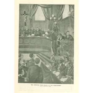  1899 Print Dreyfus Trial Court Room Scene France 