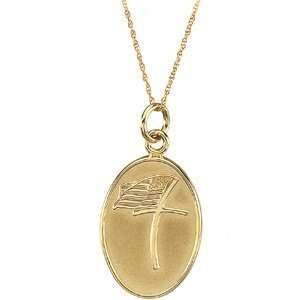  14kt Yellow Gold Military Loss Pendant Jewelry
