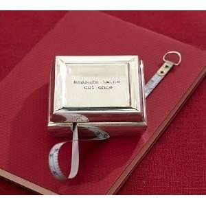  Pottery Barn Sentiment Gift Silver Plated Measuring Tape 