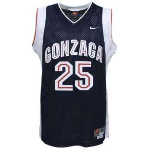 Nike Gonzaga Bulldogs #25 Navy Blue Tackle Twill Basketball Jersey 