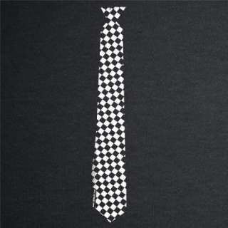 Checkered Necktie T SHIRT tux bowtie 80s punk rock TIE  