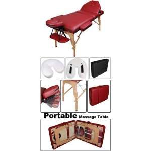   Refined 3 section Burgundy Portable Massage Table