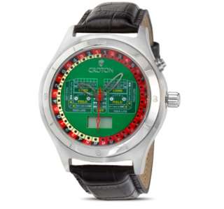 Casino Dice Craps Quartz Leather Croton Rare Watch NEW 609722462655 