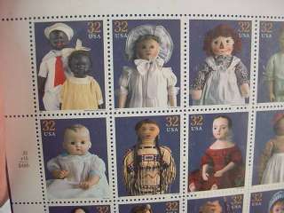   AMERICAN DOLLS 15 US Postage Stamps SHEET NEW Mint 1997 Collector