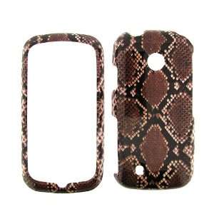 VERIZON LG COSMOS TOUCH BROWN SNAKE SKIN HARD PROTECTOR SNAP ON COVER 