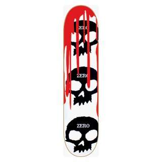   Zero Skateboards 3 Skull Blood Cult White Deck 7.5