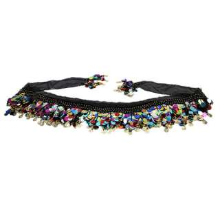 5PCS NEW Multicolor Sequins Coin Belly Dance Hip Scarf  