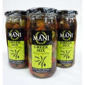 Mani Greek Mix Olives PITTED Jar 200gr Grocery & Gourmet Food