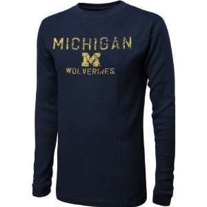  Michigan Wolverines Navy Time Out Screen Print Long Sleeve 
