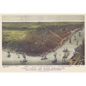   Birds Eye View of New Orleans by Currier & Ives
