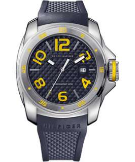 Tommy Hilfiger 1790712 FAST SHIP GRAY Dial YELLOW Date Rubber 46mm 