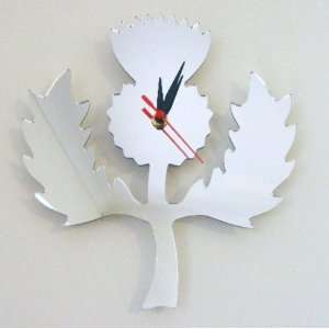 Scottish Thistle Clock 30cm x 25cm (12 inches   longest measurement)