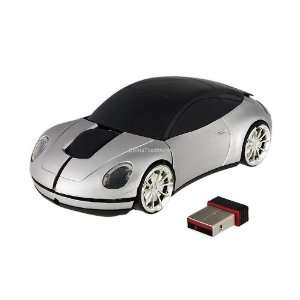  Racing Car Shaped 2.4GHz Wireless Optical Mouse Silver 