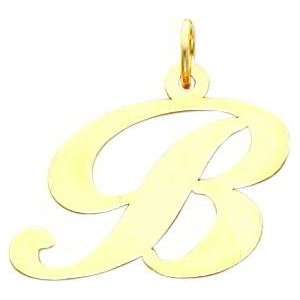  Fancy Cursive Letter B Charm 14K Gold Jewelry