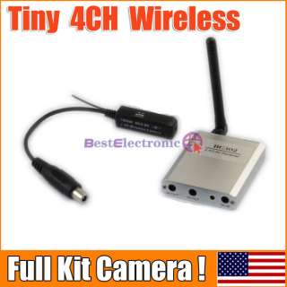 Tiny Spy Wireless Security Color Camera 2.4GHz Receiver Full Kit 