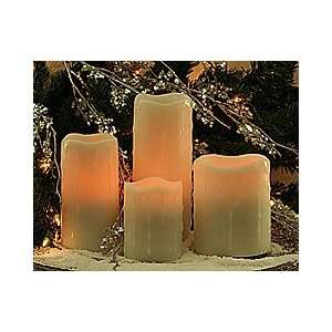   Flameless Set of 4 White Unscented Christmas Candles