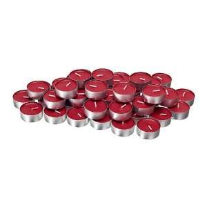  Unscented Colored Tealight Candles, Red, Pack of 48