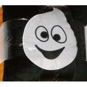  Black Orange & White Scary Ghost Microplush Throw Blanket 