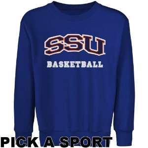 Savannah State Tigers Youth Custom Sport Arch Applique Crew Neck 