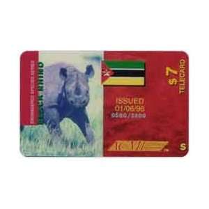   Phone Card $7. Black Rhino Endangered Species 