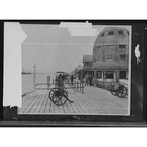  Pier with small cannon,Old Club,St. Clair Flats,Mich 