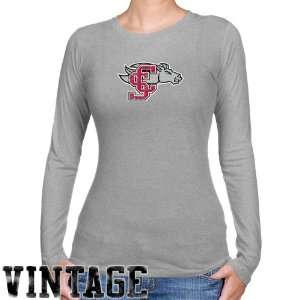 NCAA Santa Clara Broncos Ladies Ash Distressed Logo Vintage Long 