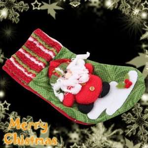   Stocking With Cute Santa Claus Decoration Item