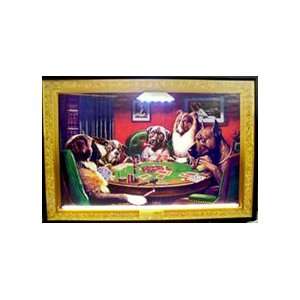  Dogs Playing Poker Neon LED Poster