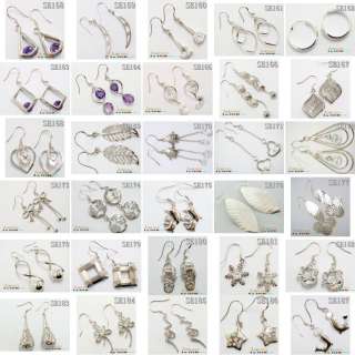   925 Sterling Silver solid charm Dangle eardrop jewelry hooks Earrings