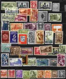 EXCELLENT COLLECTION OF 100 DIFFERENT STAMPS FROM SAAR  