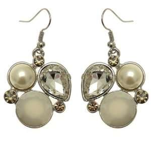 Acosta Jewellery   Enamel Pearl & Crystal Cluster   Vintage Inspired 