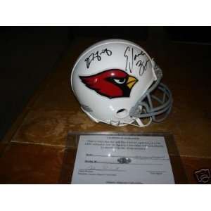   , and Edgerrin James Autographed Arizona Cardinals mini helmet w/ COA