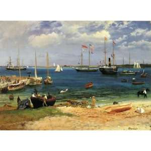  Oil Painting Nassau Harbor Albert Bierstadt Hand Painted 