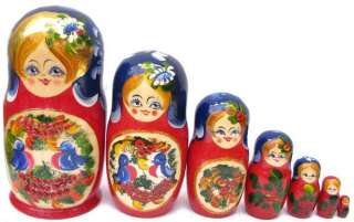 Set of 7 Russian/Ukrainian Doll Stacking Nesting Matryoshka Dolls #1 