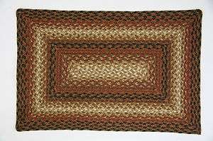 Russet Braided Jute Area Rug   4 Sizes   Oval & Rectangle Styles   14 