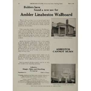  1925 Ad Ambler PA Linabestos Wallboard Asbestos Siding 