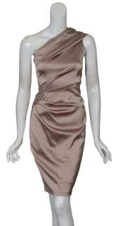 DAVID MEISTER Sleek One Shoulder Ruched Eve Dress 4 NEW  