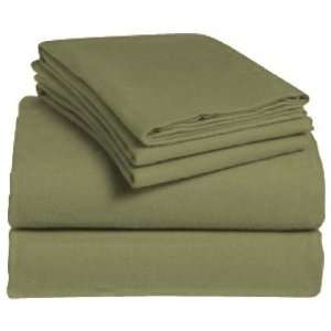  Twin Flannel Sheet Set   100% Cotton   Green