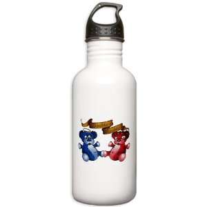  Stainless Water Bottle 1.0L Double Trouble Bears Angel and 
